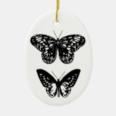 Butterflies Black en White Keramisch Ornament (Voorkant)