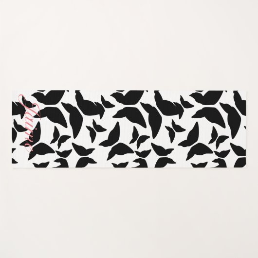 Butterflies Black Pattern Yoga Mat (Voorkant (horizontaal))