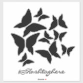 Butterflies Black White Car Sticker (Vel)