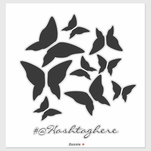 Butterflies Black White Car Sticker (Vel)