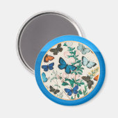 Butterflies, blauw lijst magneet (Voorkant / Achterkant)