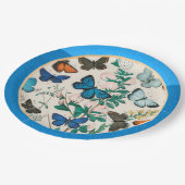 Butterflies, blauw lijst papieren bordje (Gekanteld)