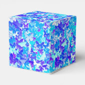 Butterflies, blauw, turquoise, lavender bedankdoosjes (Achterkant)