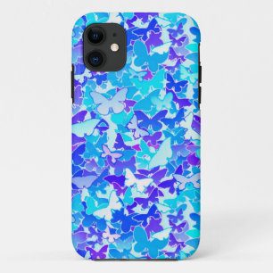 Butterflies, blauw, turquoise, lavender Case-Mate iPhone case