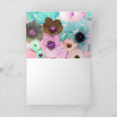 BUTTERFLIES, BLAUWGROEN ROZEN PINK EN ANEMONSENSTR KAART (Binnen)