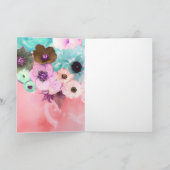 BUTTERFLIES, BLAUWGROEN ROZEN PINK EN ANEMONSENSTR KAART (Binnen)