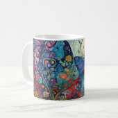 Butterflies bloemen katten. Psychedelic art. Koffiemok (Voorkant links)