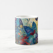 Butterflies bloemen katten. Psychedelic art. Koffiemok (Center)