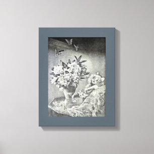 Butterflies, Bloemvaas, kat, Louis Wain Canvas Afdruk