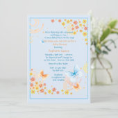 Butterflies Blue Baby shower Invitation Kaart (Staand voorkant)