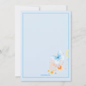 Butterflies Blue Baby shower Invitation Kaart (Achterkant)