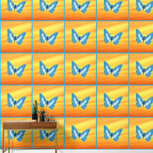 Butterflies Blue Behang