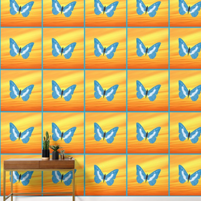 Butterflies Blue Behang (Hal)