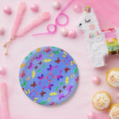 Butterflies Blue Papieren Bordje (Feest)