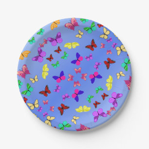 Butterflies Blue Papieren Bordje
