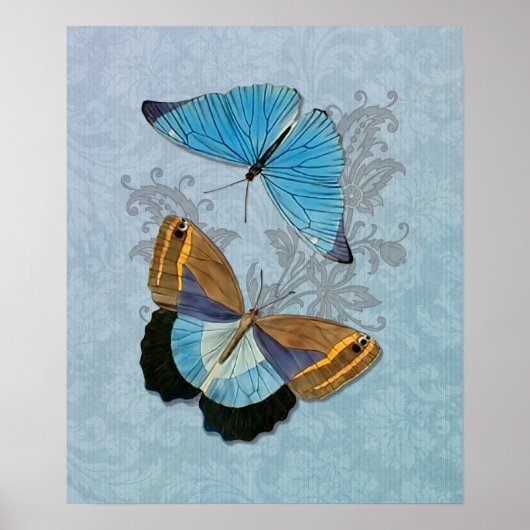 Butterflies Blue Poster (Voorkant)