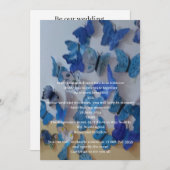 Butterflies Blue Wedding Invitation Kaart (Voorkant / Achterkant)