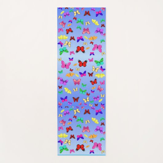Butterflies Blue Yogamat (Voorkant)