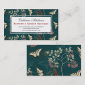 Butterflies Botanische  Donkergroene elant Visitekaartje (Voorkant / Achterkant)