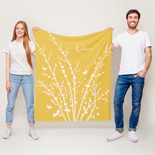 Butterflies Branches  naam Fleece Deken (In situ)