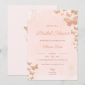 Butterflies Bridal Shower Invitation Kaart (Voorkant / Achterkant)