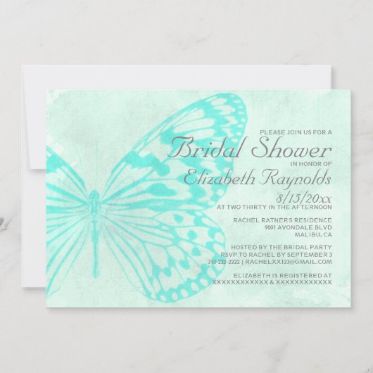 Butterflies Bridal Shower Invitations Kaart (Voorkant)