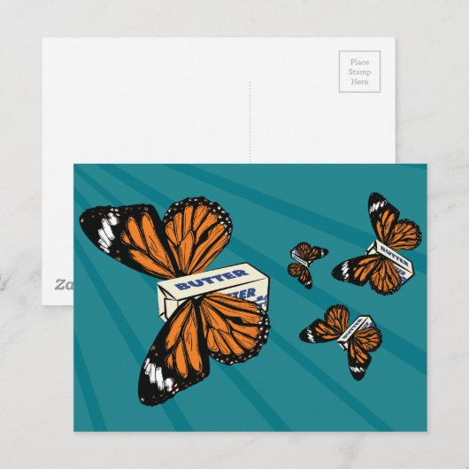Butterflies Briefkaart (Voorkant / Achterkant)