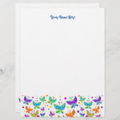 Butterflies Bright Colour Boho Letterhead Briefhoofd (Voorkant / Achterkant)