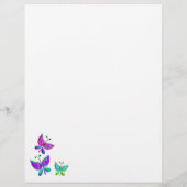 Butterflies Bright Colour Boho Letterhead Briefhoofd (Achterkant)