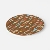 Butterflies, bruin, turquoise en koraal papieren bordje (Gekanteld)