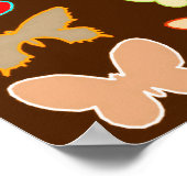 Butterflies, bruin, Turquoise en koraal Poster (Hoek)