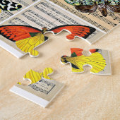 Butterflies bugs Blad Muziek  Ephemera Art Legpuzzel (Zijkant)