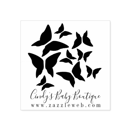 Butterflies Business Baby Boutique Cloding Logo Rubberstempel (Afrduk)