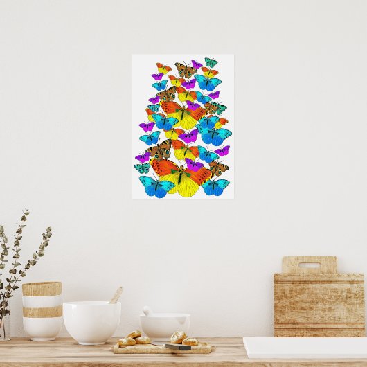 Butterflies. Butterflies. Poster (Keuken)