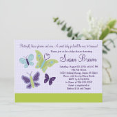  Butterflies Butterfly Baby shower Invite Kaart (Staand voorkant)
