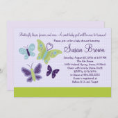  Butterflies Butterfly Baby shower Invite Kaart (Voorkant / Achterkant)