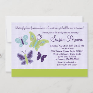  Butterflies Butterfly Baby shower Invite Kaart
