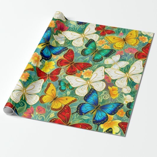 Butterflies Cadeaupapier (Uitgerold)