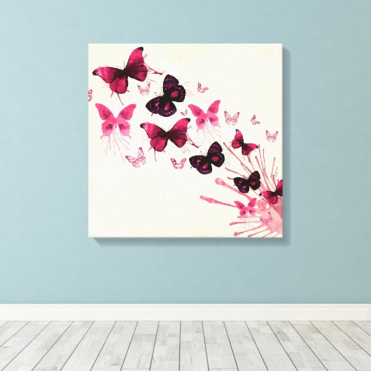 Butterflies Canvas Afdruk (Insitu (Houten vloer))