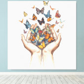 Butterflies Canvas Afdruk (Insitu (Houten vloer))