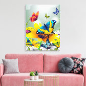  Butterflies Canvas Afdrukken (Insitu (Woonkamer))