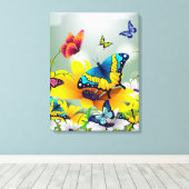  Butterflies Canvas Afdrukken (Insitu (Houten vloer))
