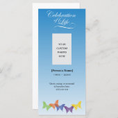 Butterflies Celebration of Life Memorial Card (Voorkant / Achterkant)