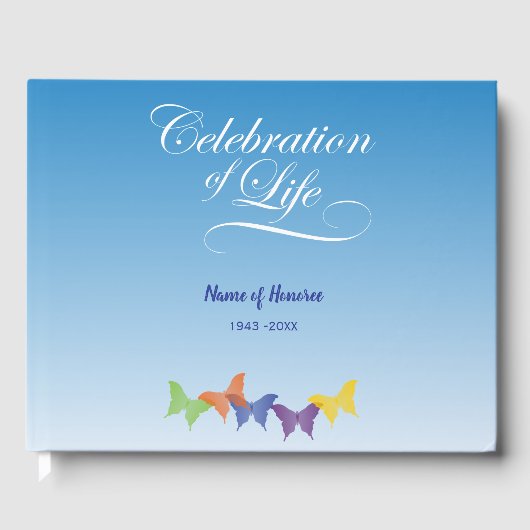 Butterflies Celebration of Life Memorial Gastenboek (Voorkant)