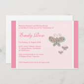 Butterflies Christening Invitations Kaart (Voorkant / Achterkant)