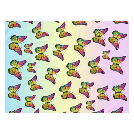 BUTTERFLIES COLORFUL ABSTRACT TAFELKLEED (Voorkant (Horizontaal))