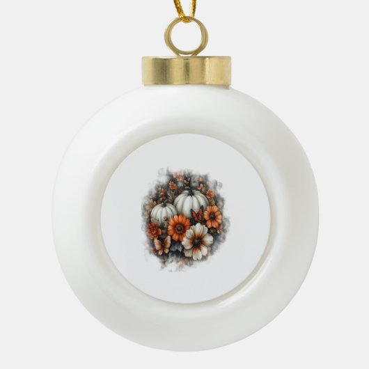 Butterflies Country Pumpkin Keramische Bal Ornament (Voorkant)