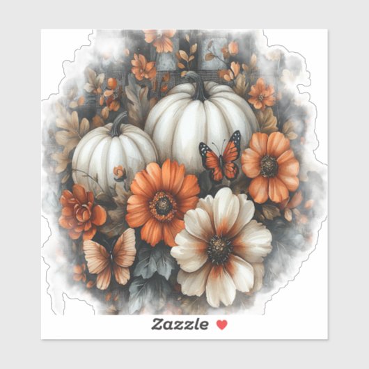 Butterflies Country Pumpkin Sticker (Vel)