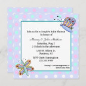 Butterflies Couple's Baby shower Invitation Kaart (Voorkant / Achterkant)