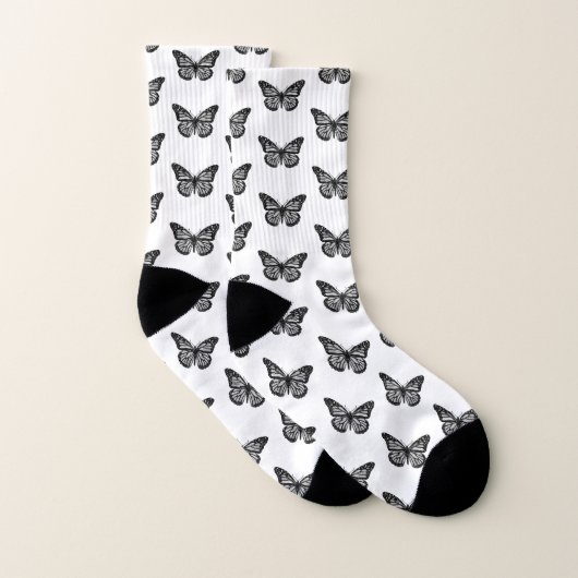 Butterflies CUSTOM-ACHTERGRONDKLEUR Sokken (Paar)